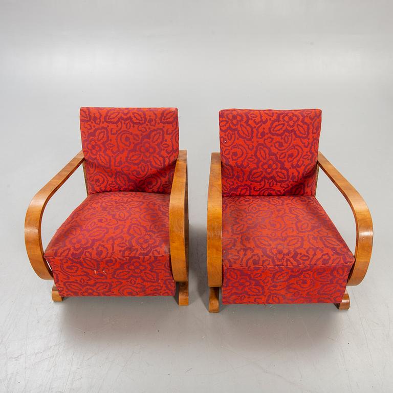 A pair of Art deco easy chairs first half of the 20th century.