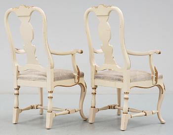 MATSALSGRUPP, 18 delar, rokokostil, Lysberg  och Hansen A/S, Kgl. Hofleverandör Palaegade Köbenhavn,1900-tal.