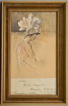131. ALBERT EDELFELT, sekatekniikka, signeerattu ja päivätty 1898.