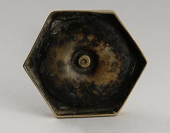 LJUSSTAKE, mässing, 1700-tal.