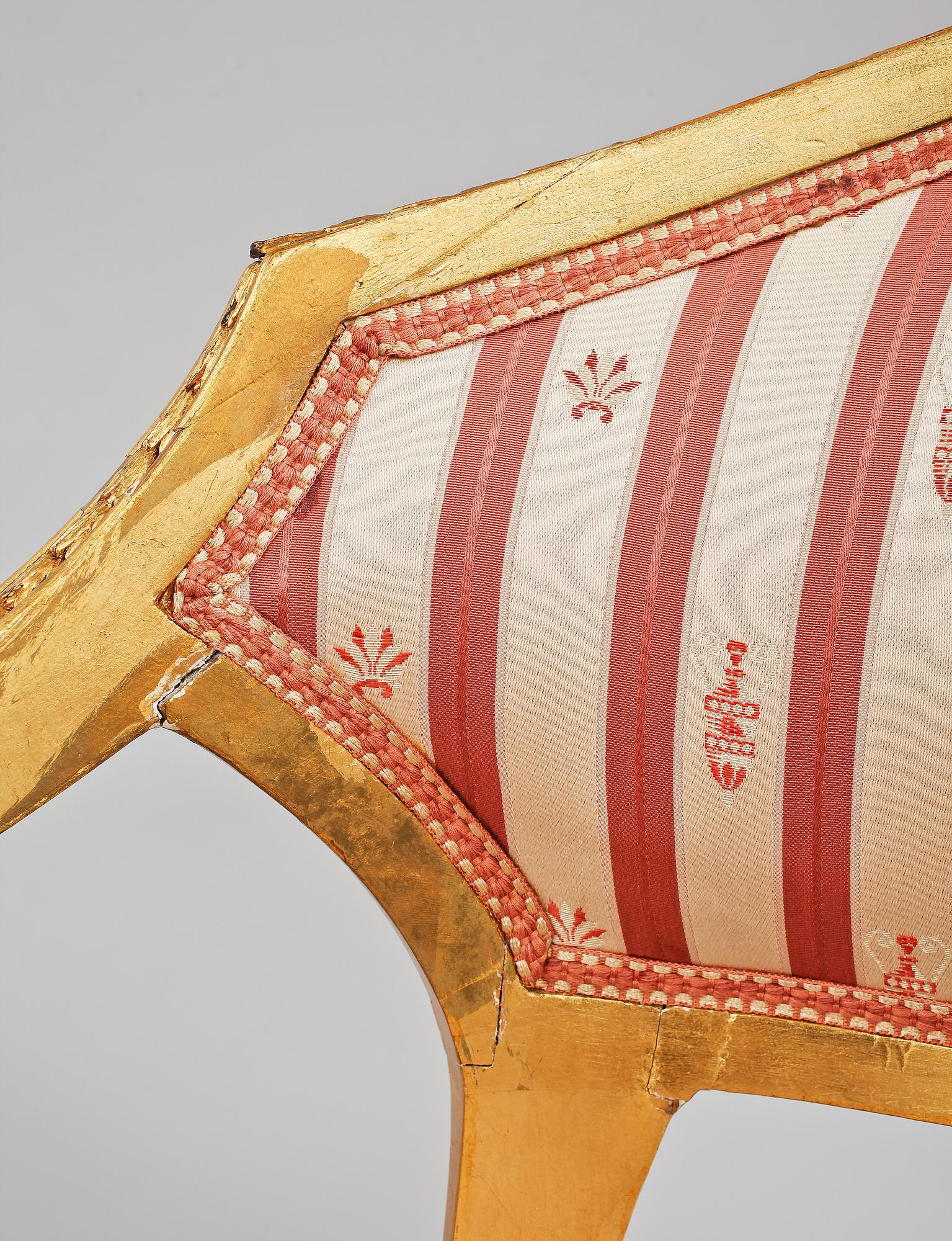 BALJFÅTÖLJER, 3 st, samt PLIANGER, 3 st, AB Axel Beckmans Möbelfabrik, Norrköping, empire-stil, tidigt 1900-tal.