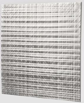 Sophie Tottie, "White Lines (steel drawing) rattan texture".