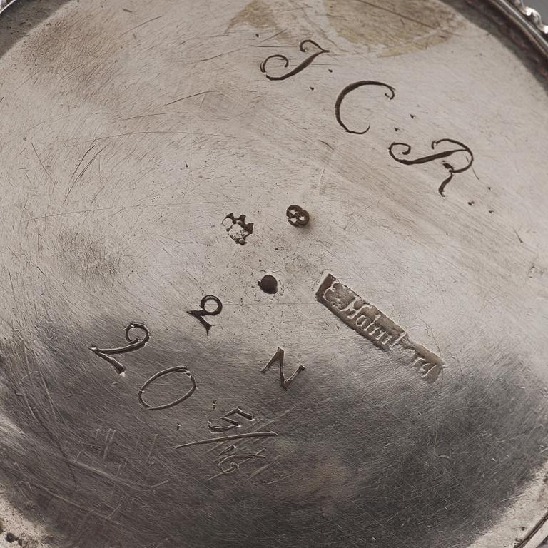 A Swedish 18th century silver coffee-/ milk- pot, mark of Erik Holmberg, Lund 1795.