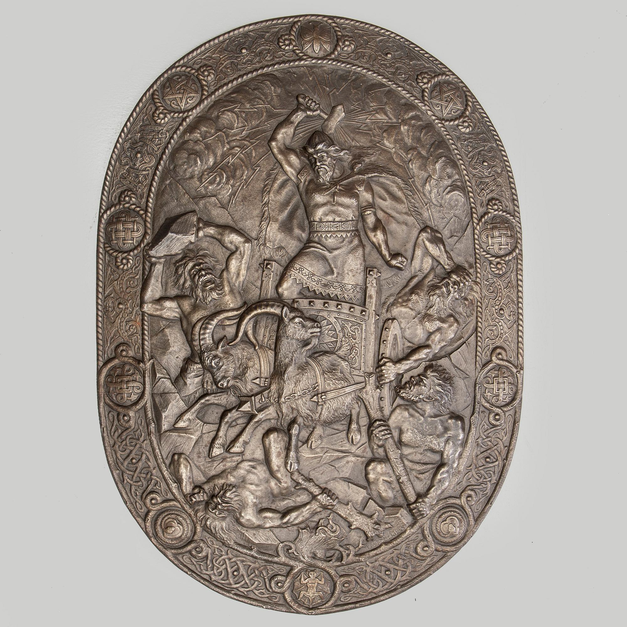 An iron shield by Brevens Bruk, 20th century.