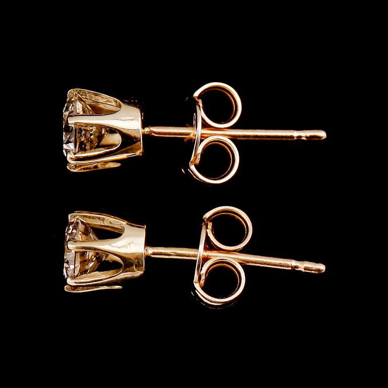 ÖRHÄNGEN, 1 par, 14 k guld, briljantslipade diamanter tot 0.80 ct.