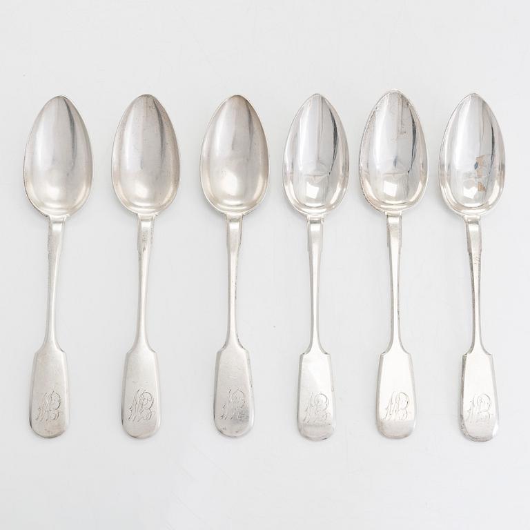 Matskedar, 6 st, silver, S:t Petersburg, Ryssland 1882-1900-talets början.