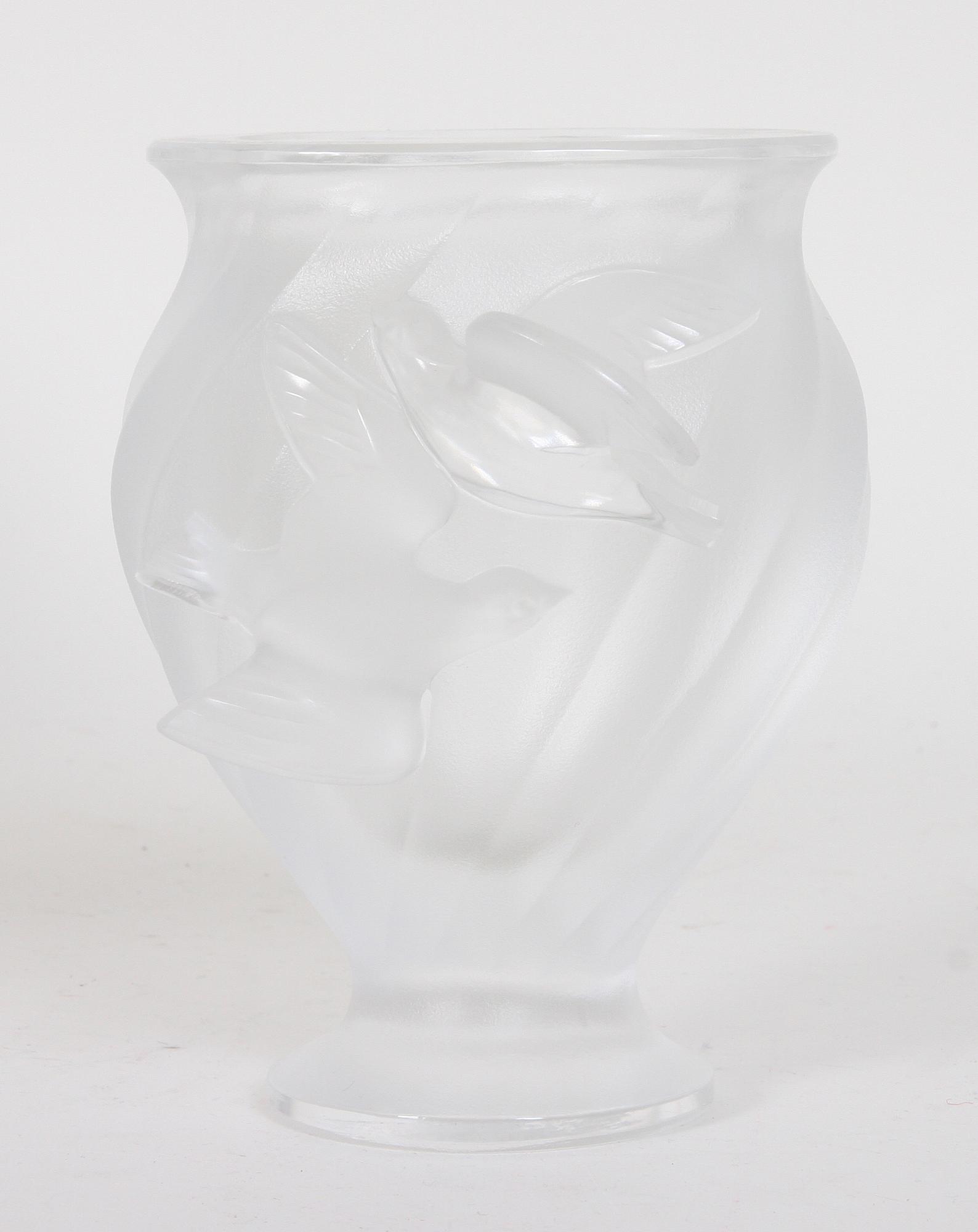 SKÅL samt 2 st VASER, glas, Lalique.