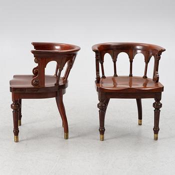 Six chairs, Nils Löfmark, Gothenburg, early 20th century.