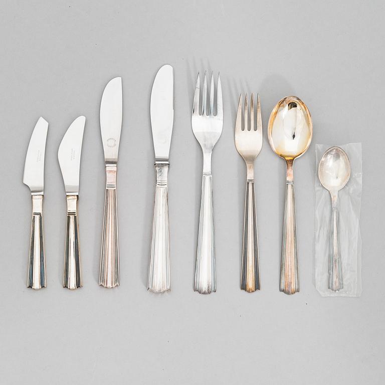 A 71-piece set of 'Margit' silver cutlery, Helsinki and Hämeenlinna, Finland 1963-68.