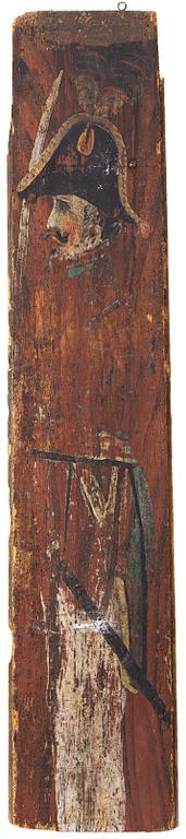 A Swedish painted part of a wall panel, 19th century.