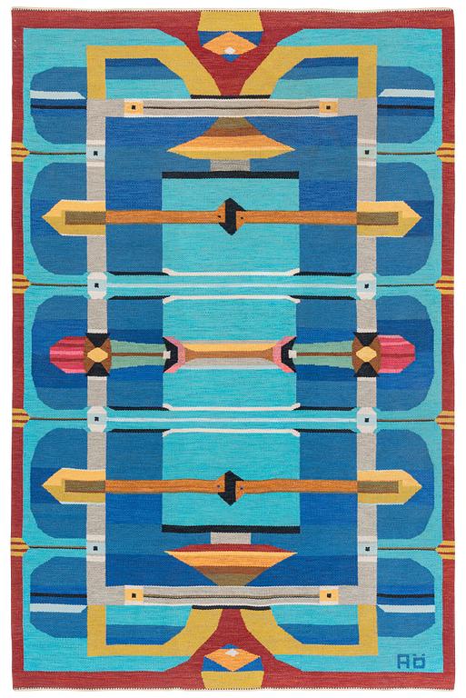 Agda Österberg, a carpet, flat weave and tapestry weave, ca 341 x 222 cm, signerad AÖ.