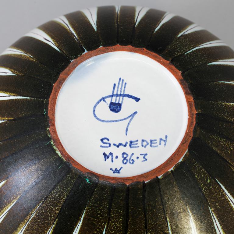 STIG LINDBERG, skålar, 2 st, fajans, Gustavsberg studio 1950-tal.