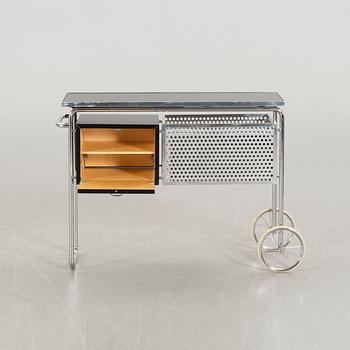 A cocktail trolley, designed by Alfred Roth 1932/34. Produced c 1990.