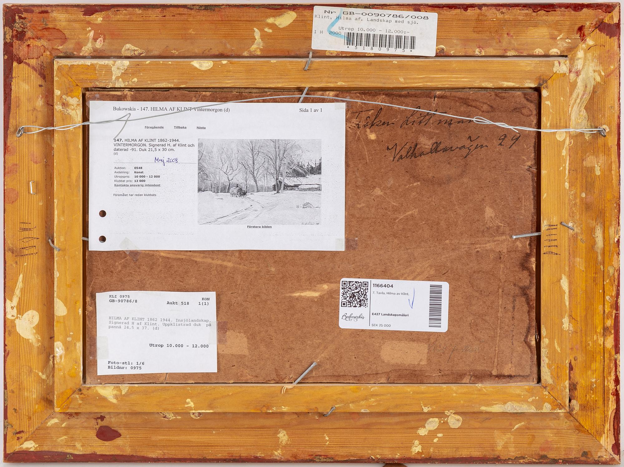 HILMA AF KLINT, oil on canvas laid down on panel, signed H. af Klint.