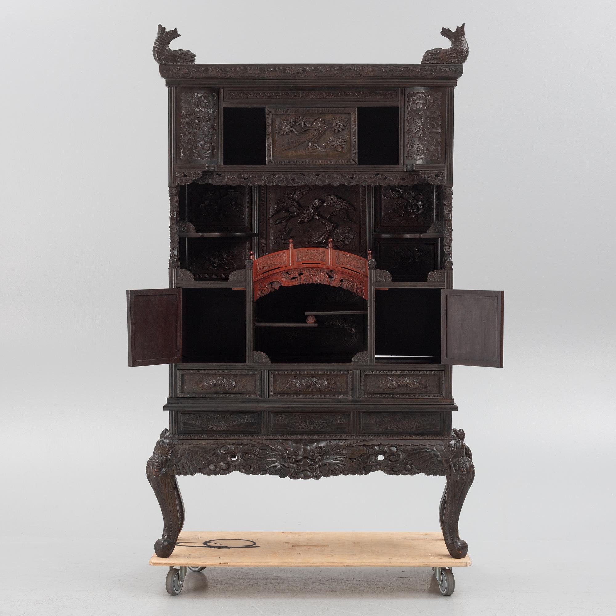 A Japanese wooden cabinet, first part of the 20th century.