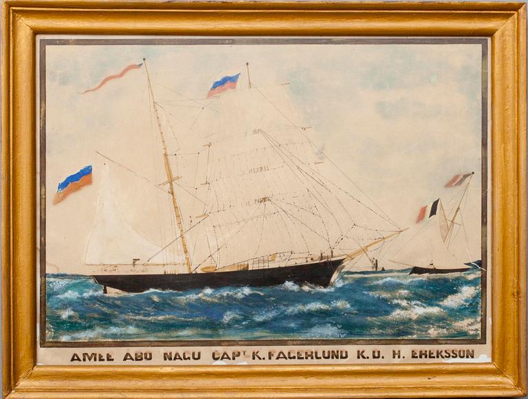 KAPTENSTAVLA, gouache, Finland, 1800-tal.