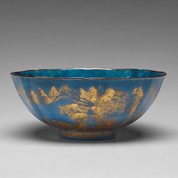 655. A powder blue bowl, Qing dynasty, 18th Century.