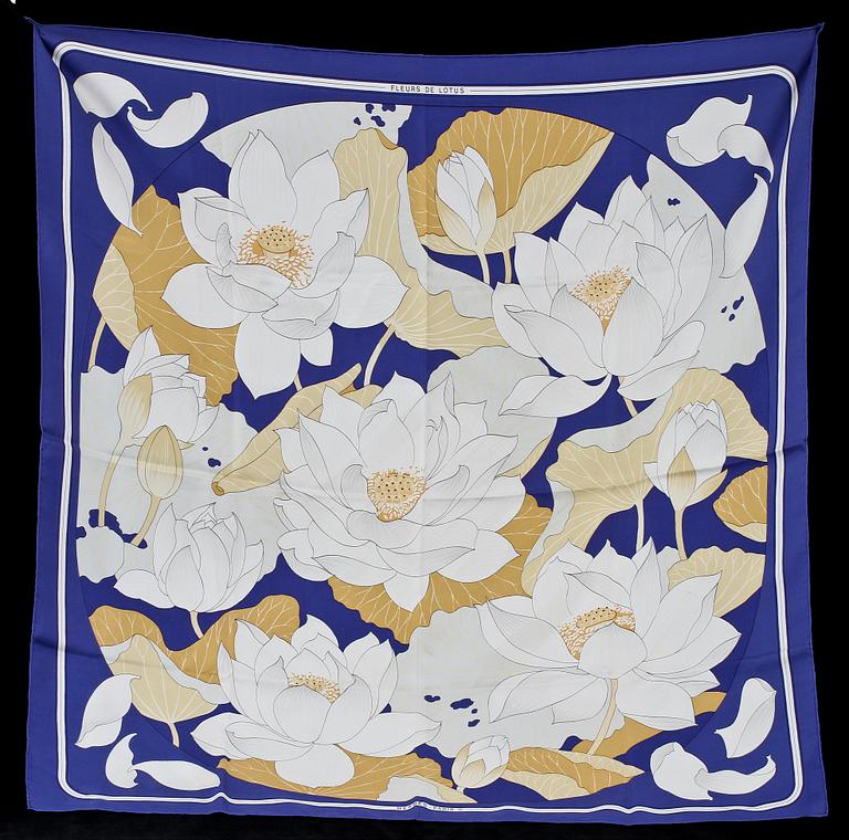 SCARF, siden, "Fleure de Lotus", design Christiane Vauzelles, Hermès, Paris.