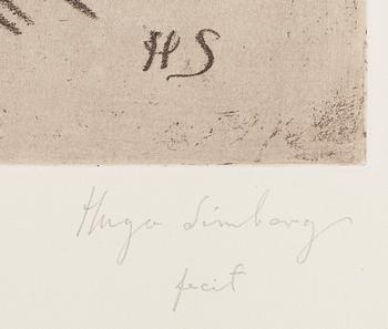 Hugo Simberg, mjukgrundsetsning, plåtsignerad och signerad fecit med blyerts.