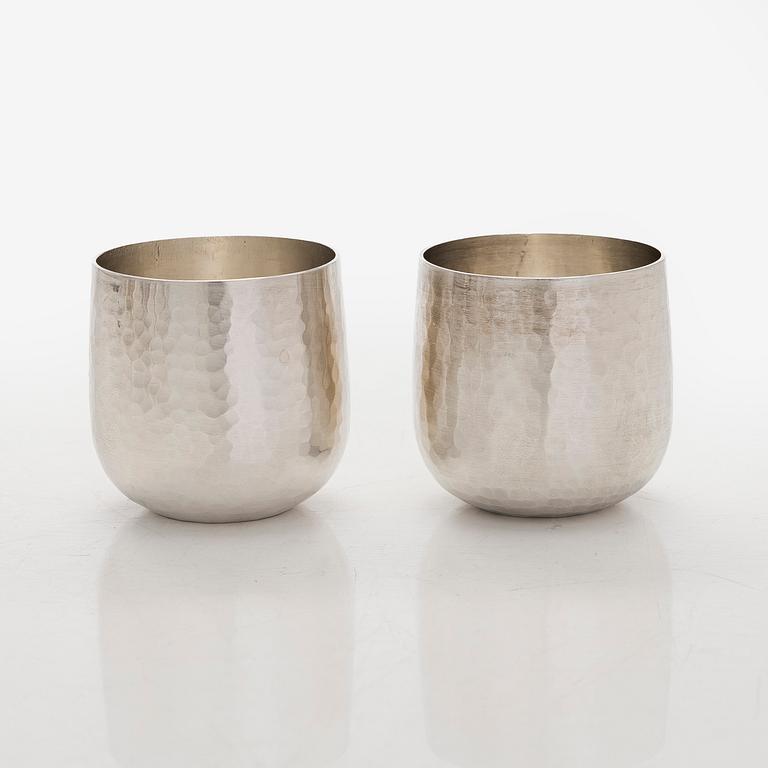 Tapio Wirkkala, A set of eight 'TW 469' silver beakers, Kultakeskus, Hämeenlinna 1978 and 1979.