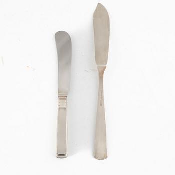 A silver cutlery set, 98 pieces "Rosenholm", design by Jacob Ängman, GAB, Stockholm 1960s-1980s.