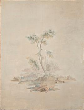 VÄGGFÄLT, 4 st, från Ekholmsnäs gård, 1700/1800-tal.