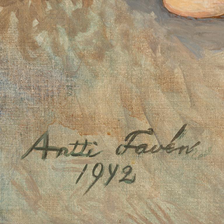 Antti Favén, oil on canvas/paper-panel, signed and dated 1942.