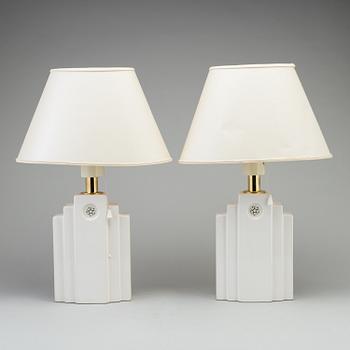 a pair of 1980's ceramic table lights by Boréns.