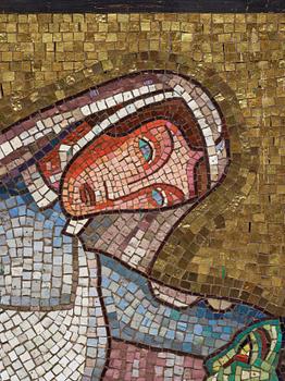 Einar Forseth, a mosaic work 'Barmhärtigheten' (The Mercy), probably an original study for the Golden Hall at the Stockholm City Hall.