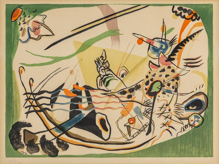 WASSILY KANDINSKY, efter, färglitografi, signerad i trycket samt numrerad 55/300.