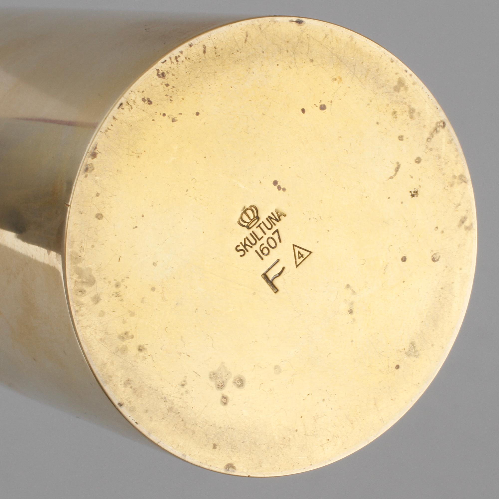 PIERRE FORSELL, vas, mässing, Skultuna, 1900-talets andra hälft.