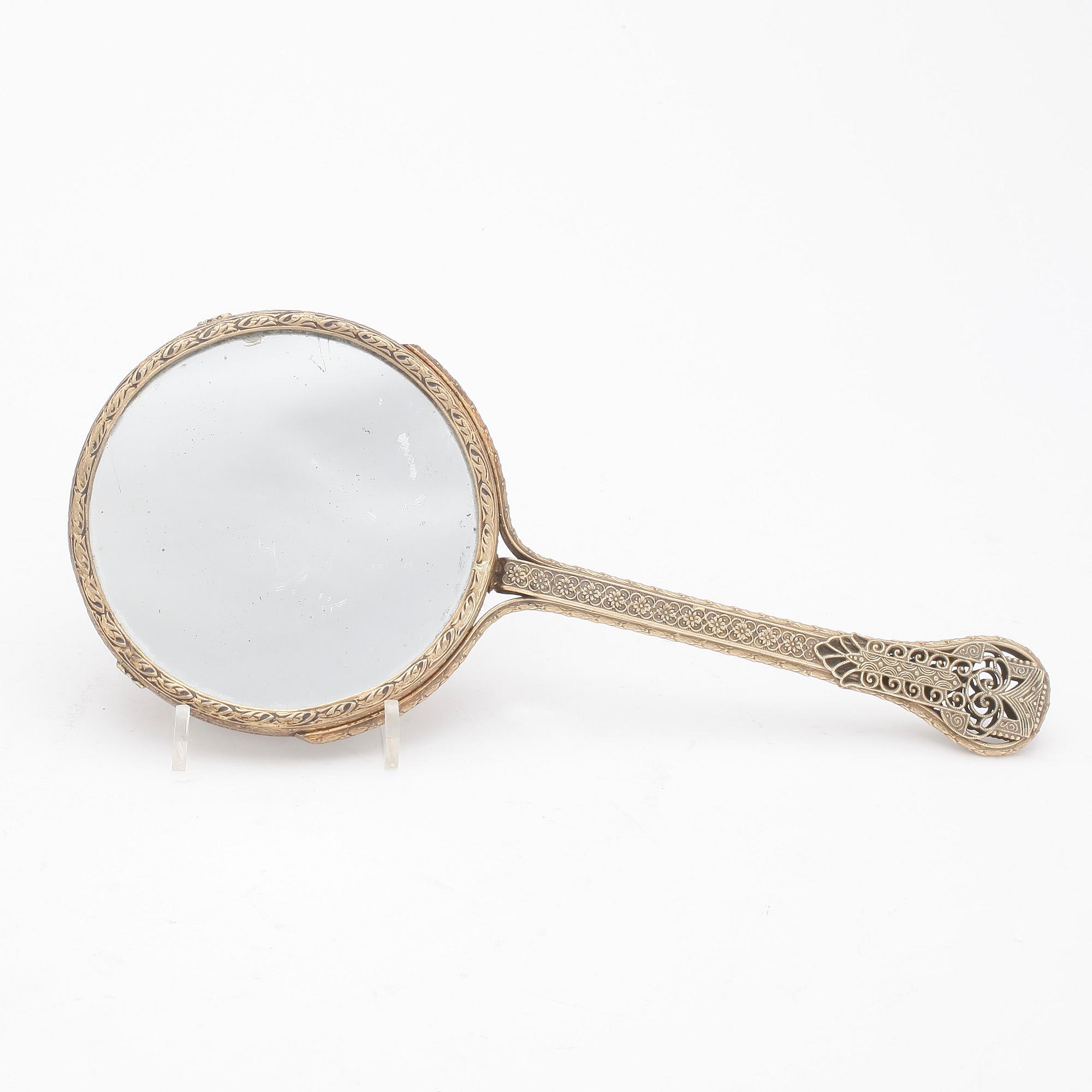 SPEGEL, förgylld mässing, empire, 1800-talets första hälft.