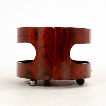 A walnut veneered table from the 1970's.