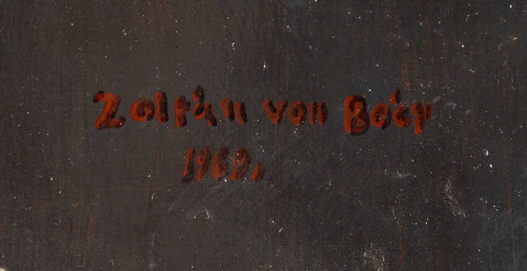 Zoltan von Boer, olja på pannå, signerad och daterad 1969.