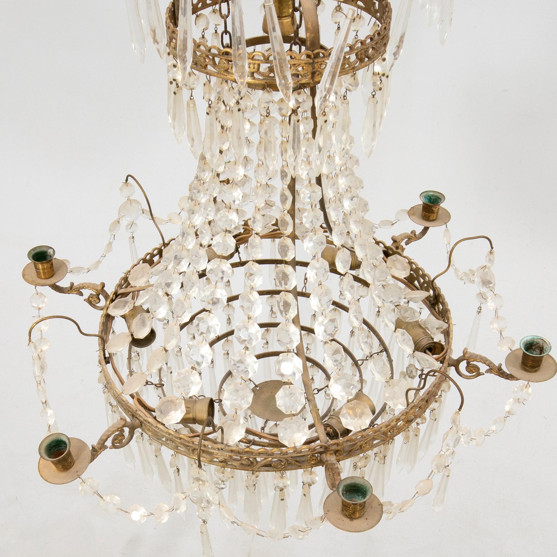 Chandelier Gustavian style mid/second half of the 20th century.