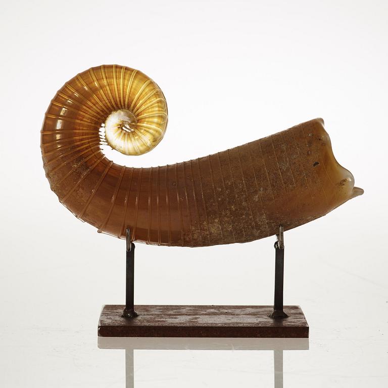 A set of three Claes Uvesten sand cast glass sculptures, Stockholm 1996.