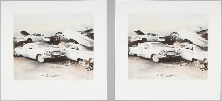 ULF WAHLBERG, 2 st, färglitografier, signerade och daterade -78.