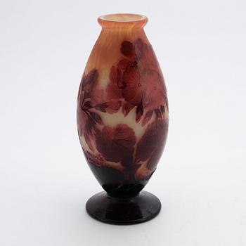 André Delatte, an Art Nouveau glass vase, Nancy, France, early 1900's.