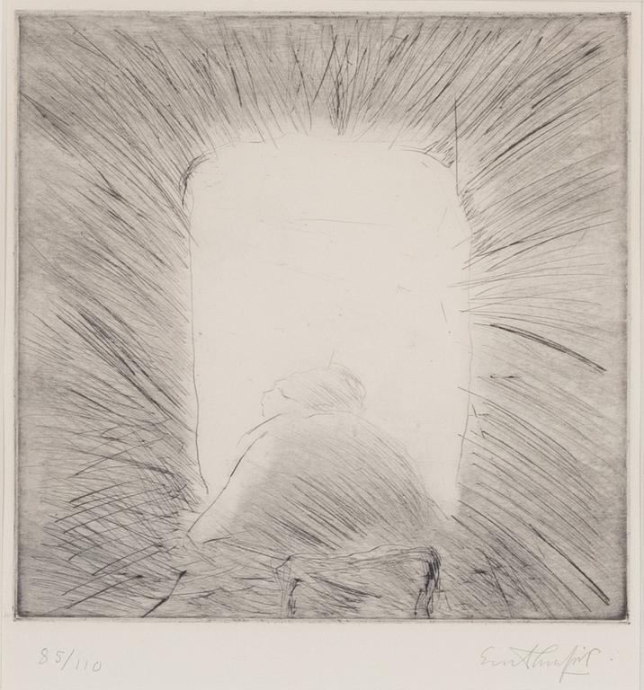 Evert Lundquist, "Vid fönstret (Genom porten)".