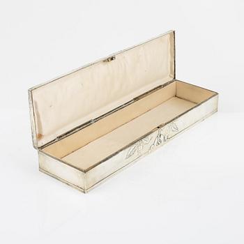 An early 20th century silver plated box, Art Nouveau, Orivit Metallwarenfabrik, Germany.