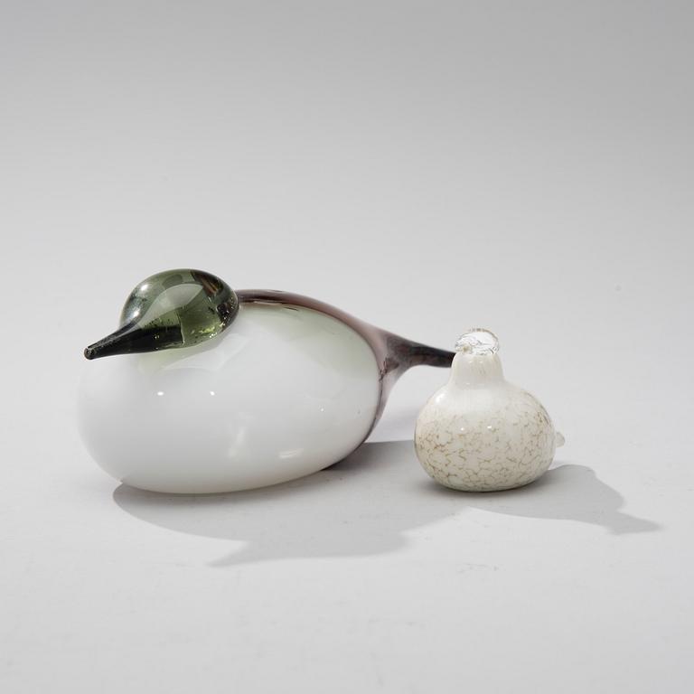 FIGURINER, 2 st, glas, signerade O. Toikka Nuutajärvi.