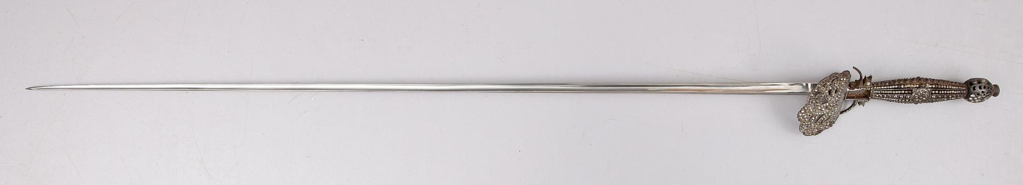 SVÄRD, stål, small sword, möjligen England, ca 1800.