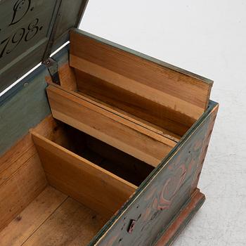 A Swedish painted chest, dated 1815.