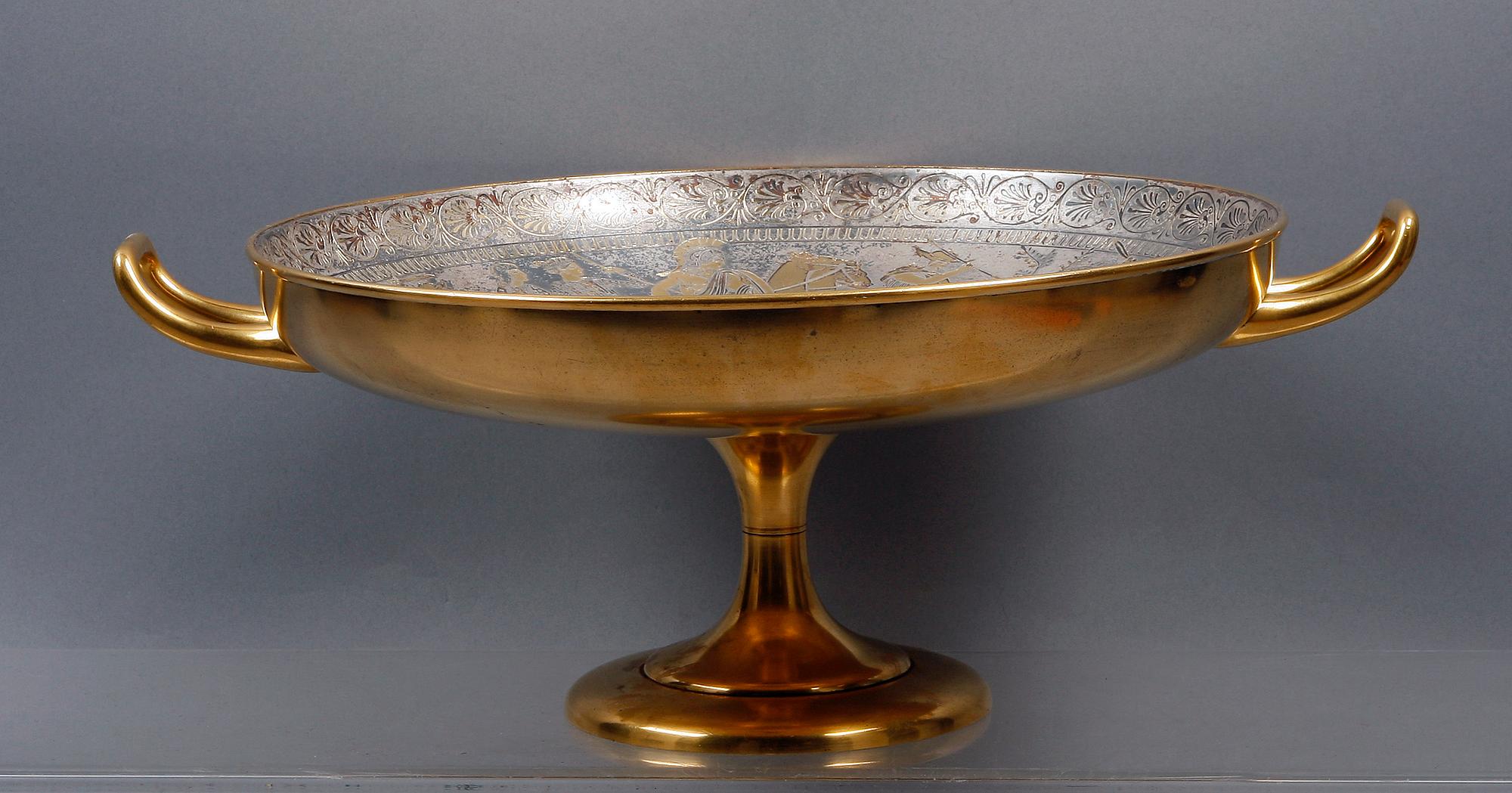 KYLIX, mässing, grekisk stil, möjligen Italien, 1800/1900-tal.