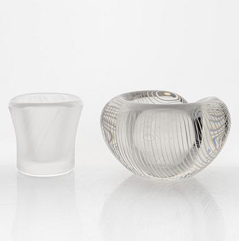 Tapio Wirkkala, a glass vase and bowl, Iittala, Finalnd.