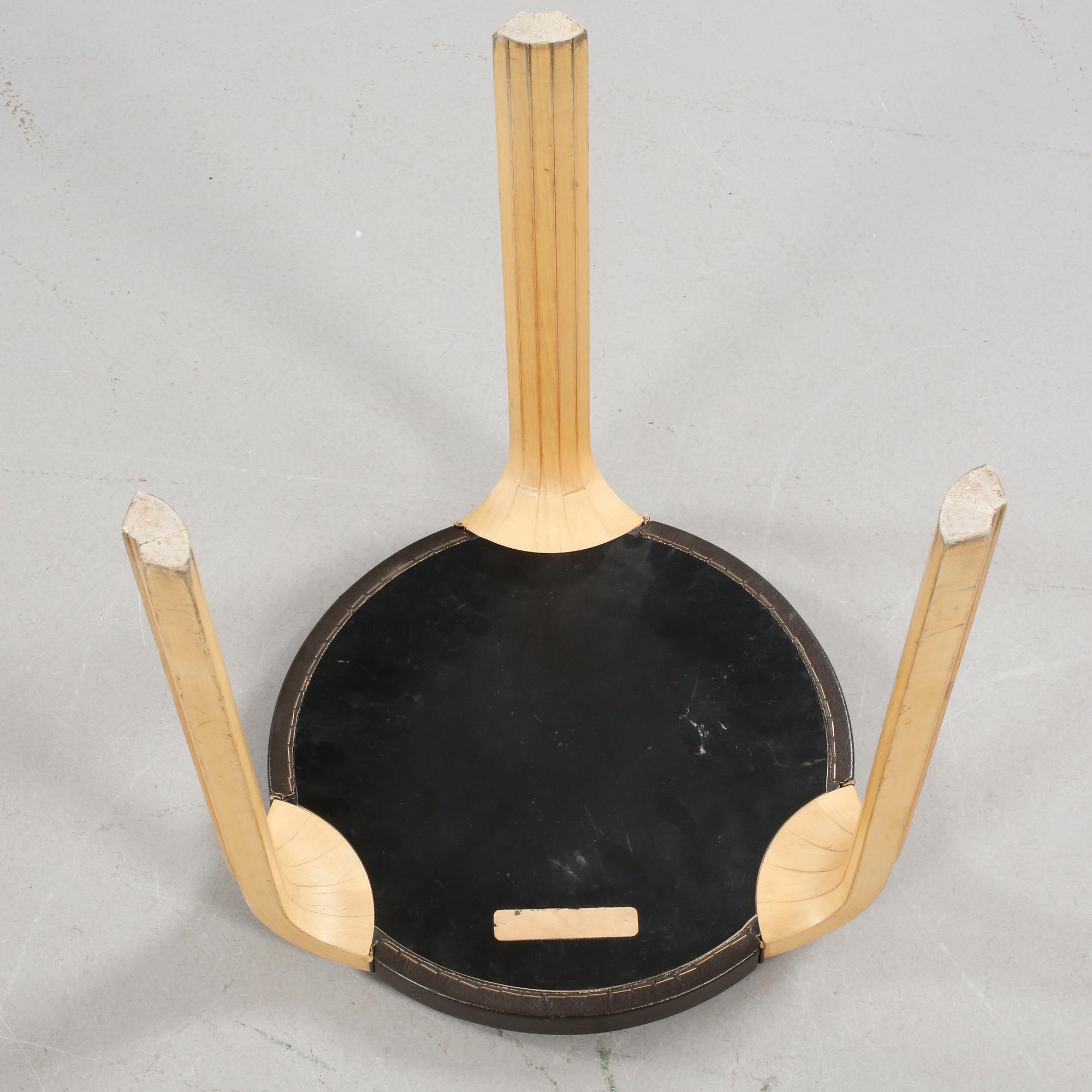 A stool, model X600, designed by Alvar Aalto, probably made by Artek, second half of the 20th century.