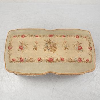 A Louis XVI-style bench, late 19th century.