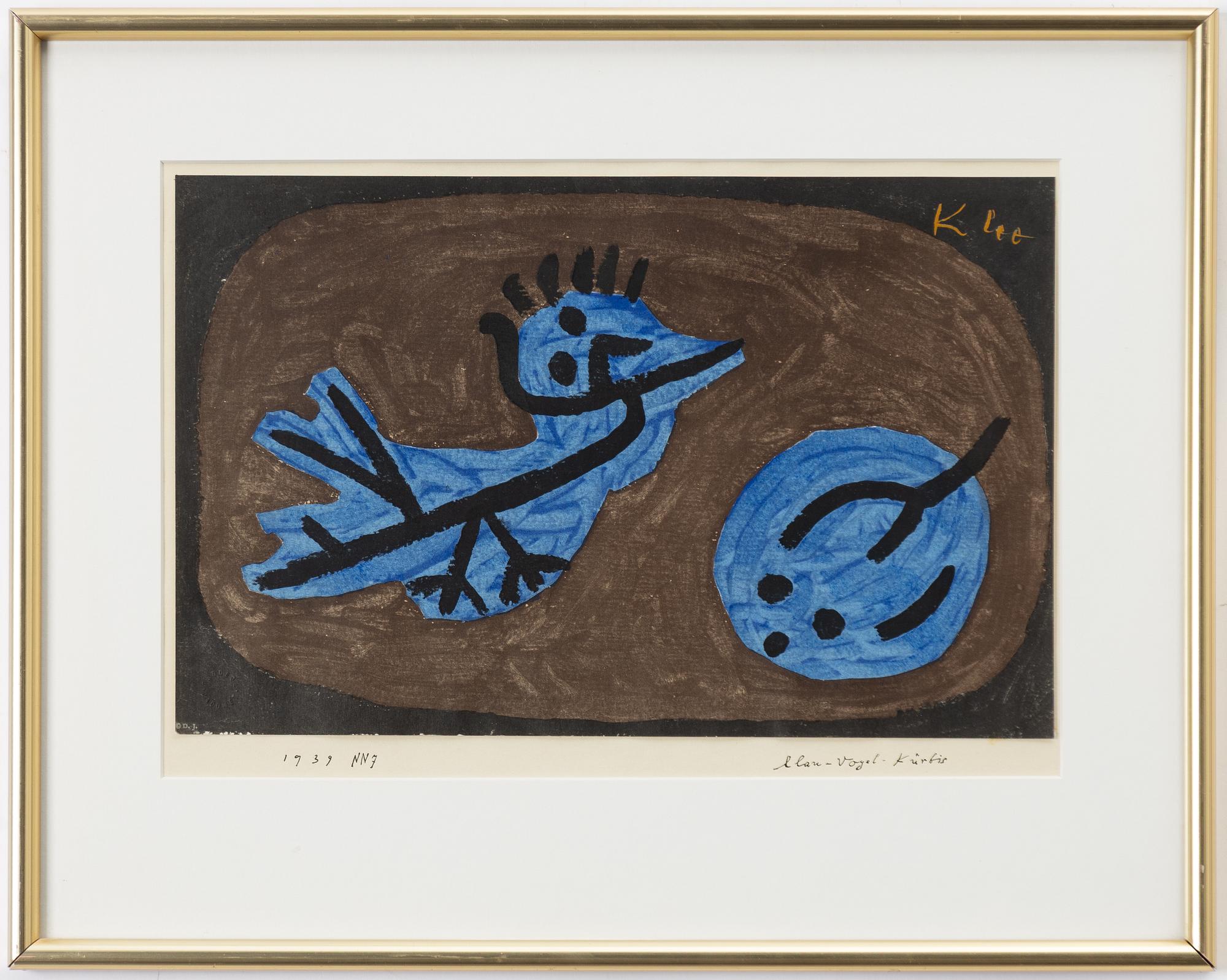 Paul Klee, after, 'Blauer-Vogel-Kürbis'.