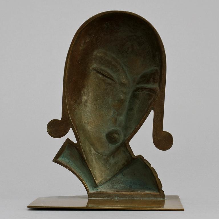 BOKSTÖD, Carl-Einar Borgström, art deco, Ystad Metall, 1900-talets tredje kvartal.