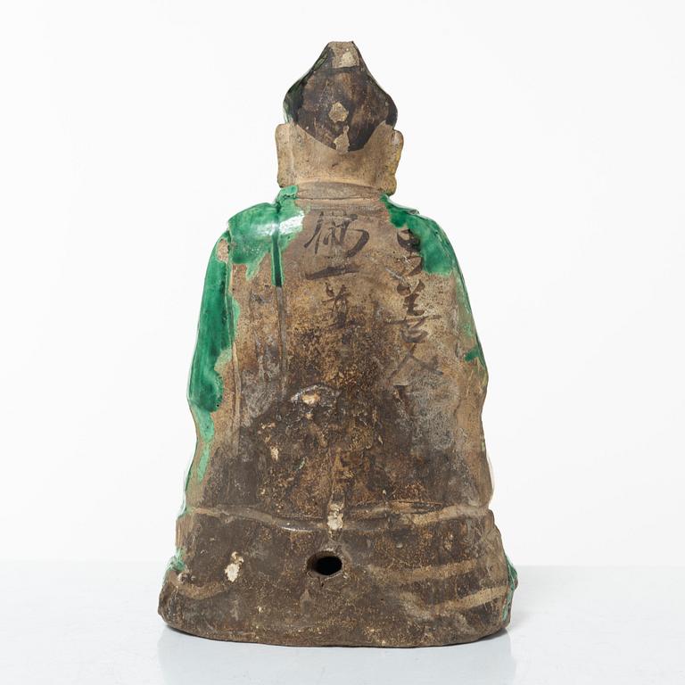 Buddha, glaserat lergods, sen Ming-/tidig Qingdynasti, 1600-tal.